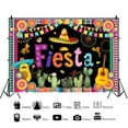 thumbnail image 2 of SUNOLIFE Mexican Fiesta Backdrops Banner Cinco De Mayo Cactus Photography Background for Party Decorations 10x8ft, 2 of 4