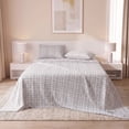 thumbnail image 2 of Regency Heights Flannel Cotton Sheet Set, 4-Piece Queen Bed Sheets with Pillowcase, Plaid Printed Sheet Bedding Sets, Grey, 2 of 8