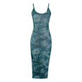 thumbnail image 4 of Vestido de Verano para las Mujeres, Vestido Largo Delgado Cuello Redondo sin Mangas de Impresión de Leopardo Sexy Hecho de Poliéster Ligero, Vestido Sexy para las Mujeres, 4 of 5