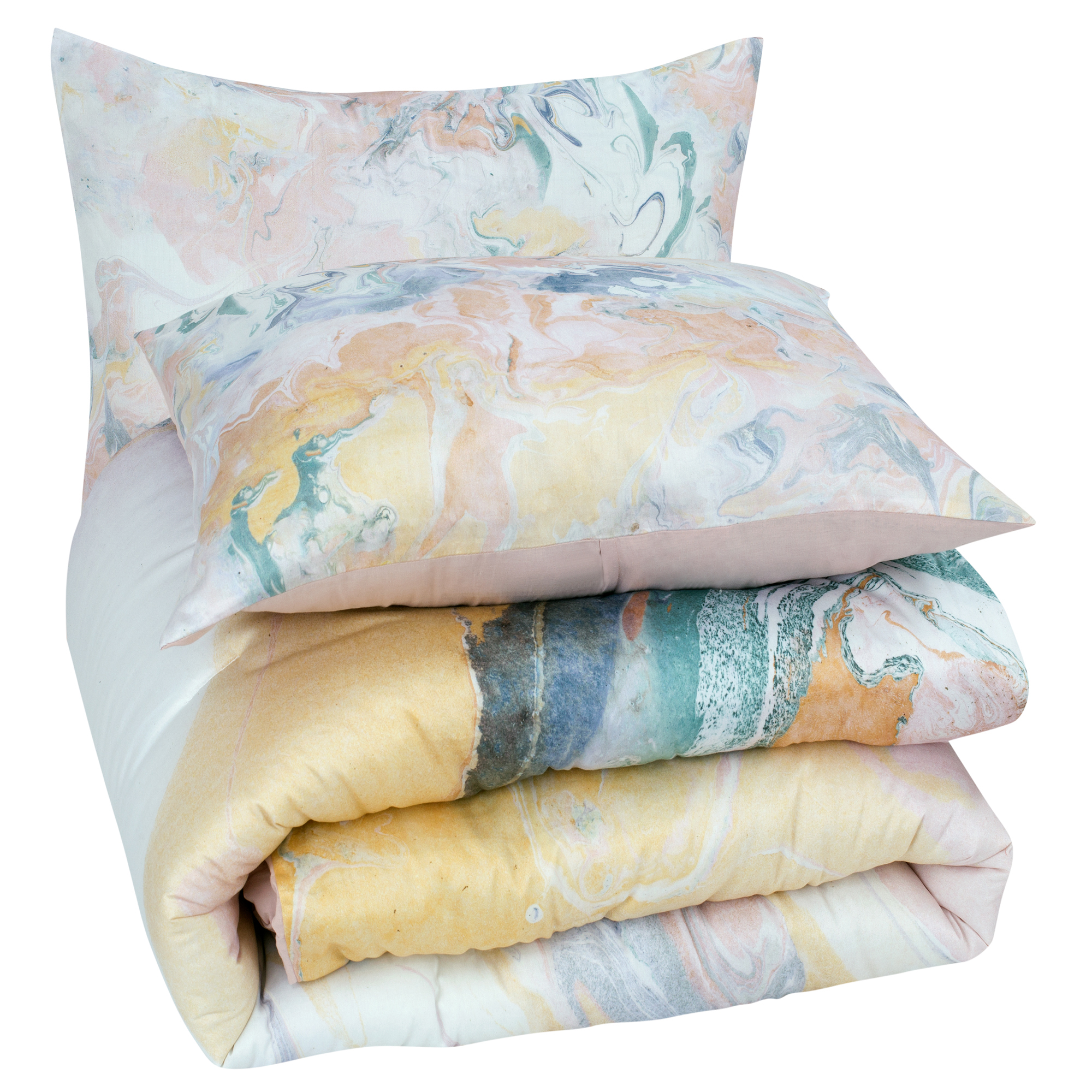 Marble 3 Piece Comforter Set - King