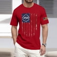 thumbnail image 2 of Hogleaql 4th Of July Shirts for Men Round Neck Patriotic Tops Short Sleeve USA Flag Independence Day Graphic for Men Dressy T Shirt Red S, 2 of 4