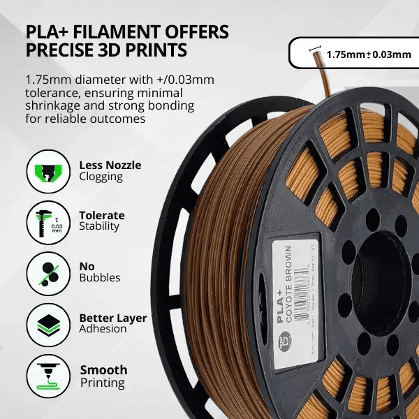 IIID MAX | Coyote Brown PLA Plus Filament | 1kg - 1.75mm