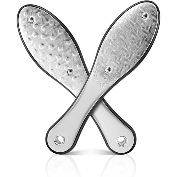 Stainless Steel Foot Callus Remover for Men Women,Metal Foot File & Grater for Dead Skin Removal,Dual-Sided Pedicure Tool for Feet in Shower or Dry,Reusable & Easy Clean