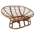 thumbnail image 4 of Maykoosh African Artistry Rattan Double Papasan Chair With Twill Cushion - Comfy Bohemian Style Chair With Rustic Rattan Frame In Walnut Finish-Color:Mojito Lime, 4 of 4