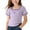 Purple, variant on Girls Cotton Summer T Shirts Square Neck Short Sleeve Slim Fitted Tee Tops Trendy Cute Graphic Stretch Pullover Tops 1-8 Years