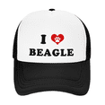 thumbnail image 2 of I Heart Beagle Dog Love Pets Funny Trucker Hat Baseball Cap Unisex, 2 of 5