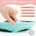 thumbnail image 4 of CLEANCOOLStainless Steel Toddler Plates Silicone Suction,3 Packs Non-Slip Baby Plates,Divided Portion,Food-Grade Silicone Plate for Kids,LEAD-FREE Dishwasher Safe, Green Blue Pink, 4 of 10