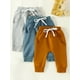 thumbnail image 2 of Gupgi, paquete de 10 pantalones de chándal para niños pequeños, 6M, 12M, 18M, 24M, 14T, pantalones casuales para niños, pantalones de correr activos de Color sólido para niños,Blue Brown Grey, 2 of 7