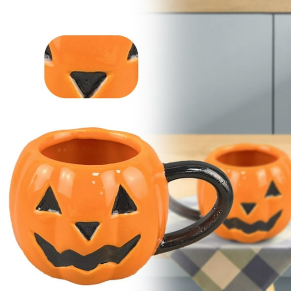 Halloween Spook Mug, Cute White Ceramic Mug with Smiling Ghost Face, Fun Coffee Cup for Fall Drinks, Halloween Decor, or Gifts for Adults, 5..74x3.46x4.33"