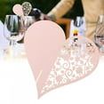 thumbnail image 2 of 50pcs Heart Shape Wedding Hollow Name Place Cards For Wine Glass Table Decoration(Pink), 2 of 8