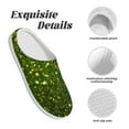 thumbnail image 5 of Fotbe Green Glitter Sparkle Pattern Women's Fuzzy Curly Fur Memory Foam Loafer Slippers Indoor Outdoor Slippers Winter Home Shoes-42/43, 5 of 7
