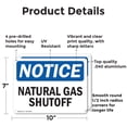 thumbnail image 2 of (2 Pack) Natural Gas Shutoff OSHA Notice Sign 10 Inch X 7 Inch Indoor / Outdoor Rust-Free Aluminum Metal Signs for Workplace, Workshop, and Construction Site, Made in the USA, 2 of 8