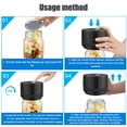 thumbnail image 3 of yeacher Automatic Mason Jar Vacuum Sealer with Dual Mouth Compatibility, 3.5LPM Airflow, ≤-60KPA Vacuum, LED Display, Type-C Charging, Includes 10 Lids & Opener, Black Manual/Auto Option, 3 of 6