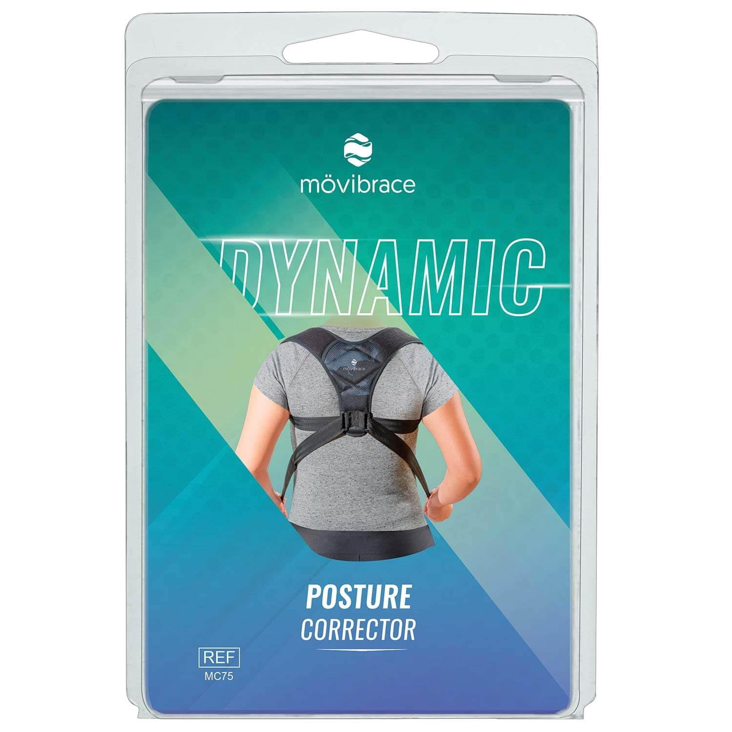 Movibrace Posture Corrector Back Support Brace, Adjustable Shoulder Support, Black (XL/XXL)