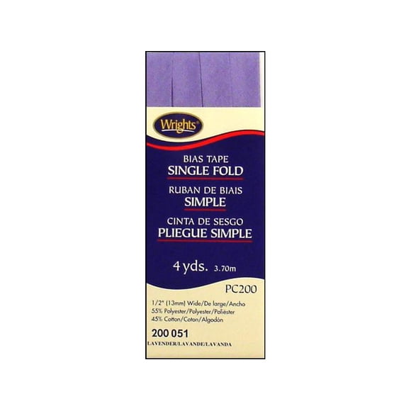 Ruban Adhésif Plié Simple Wrights.5"X4YD-Lavande