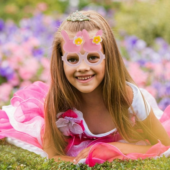 FRCOLOR Easter Party Pink Bunny Glasses Frames For Kids Adults Cute Rabbit Eyewear Photo Booth Props Holiday Celebrations Novelty Eyeglasses For Party Decorations