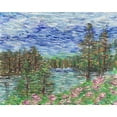 thumbnail image 2 of Wang, Melissa 24x20 Black Ornate Wood Framed with Double Matting Museum Art Print Titled - Burnt Lake I, 2 of 4