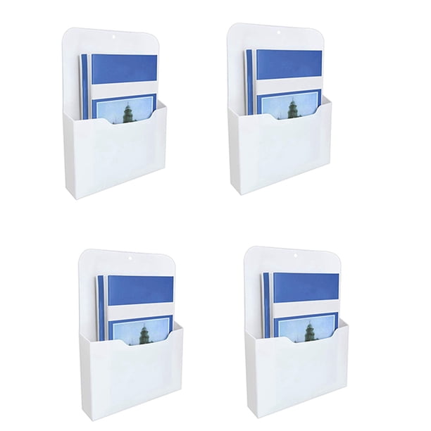 4X Soporte de Archivo Magnético: Soporte de Papel Magnético, Organizador de Bolsillo, Suministros de Oficina, Organizador de Correo de Almacenamiento para Cuadernos, Carta
