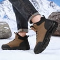 thumbnail image 5 of LONKITO Mens Snow Boots Thicked Fleece Lined Warm Outdoor Hiking Winter Boots Size 9, 5 of 6