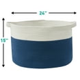 thumbnail image 5 of Extra Large Cotton Rope Storage Basket Bin with Handles, 24"L x 24"W x 15"H, Baby Nursery Laundry Basket Hamper, Toy Storage Basket, 5 of 6