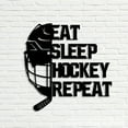thumbnail image 4 of Craftnamesign Personalized Eat Sleep Hockey Repeat Metal Sign, Hockey Stick Metal Wall Art, 4 of 5