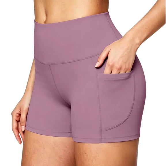 DORKASM Butterluxe Biker Shorts Pockets 5" - High Waisted Volleyball Workout Athletic Yoga Womens Pink XL