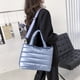 thumbnail image 5 of Bolsos Cruzados Bolso de hilo de nailon para mujer, moda coreana de invierno, con asa superior de Color puro, 5 of 5