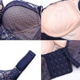 thumbnail image 4 of LowProfile Push Up Bra for Women Plus Size Adjustable Sports Extra-Elastic Breathable Lace Trim Bras Blue 46A, 4 of 8