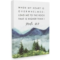 Bible Verses Wall Art, When My Heart Is Overwhelmed Wall Decor, Watercolor Forest Prayer Wall Decor, Inspirational Framed Canvas Wall Art For Home, Christian Gifts for Woman Man - A08