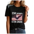 thumbnail image 6 of vigerkar 250th Anniversary USA Shirt Women American Flag T Shirt 4th of July Patriotic Tees America 250 Years Tops (Black, 5XL), 6 of 6