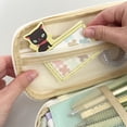 thumbnail image 3 of Wrapables Large Capacity Pencil Case, Expandable Pencil Pouch for Stationery Tools, Aqua, 3 of 6