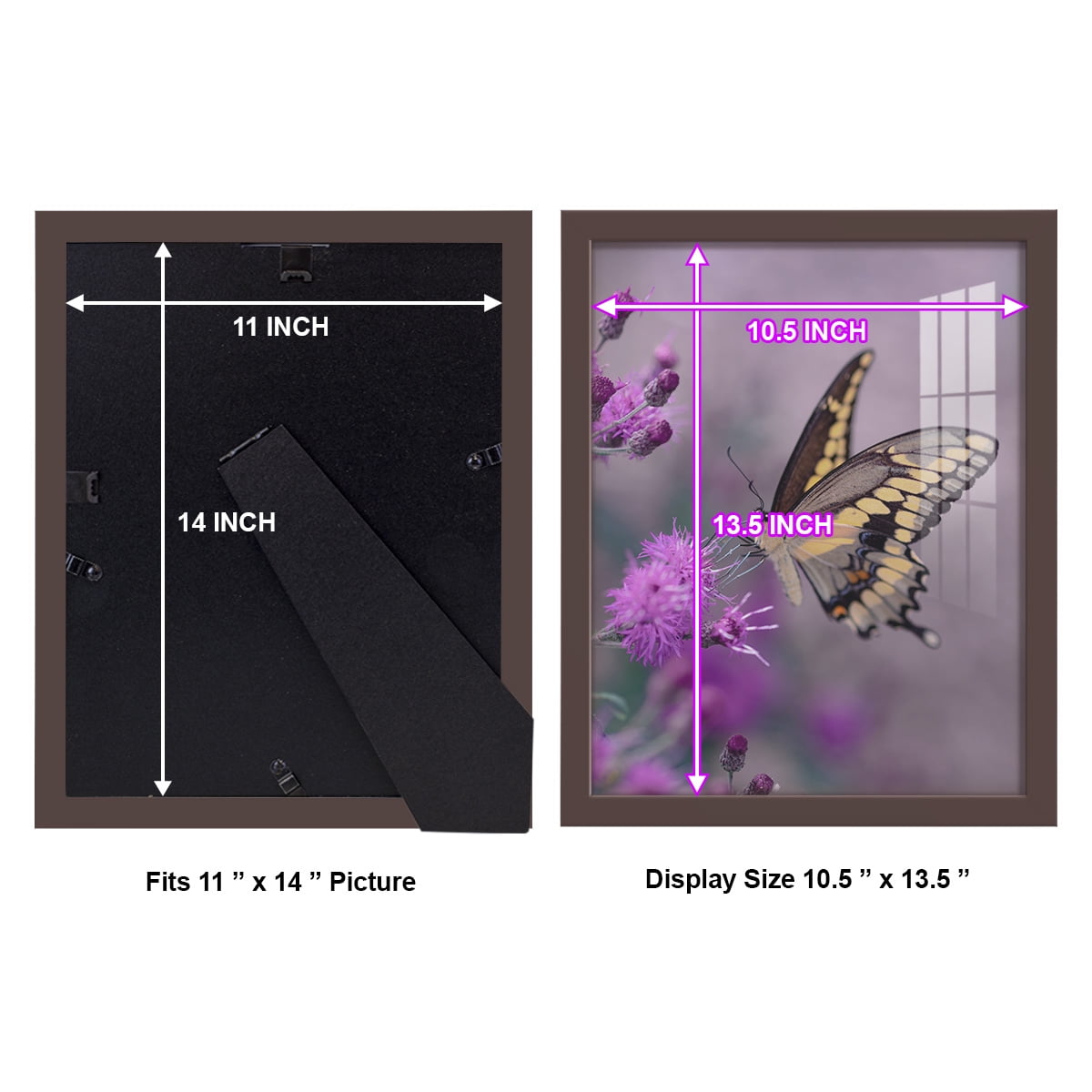 Modern 11 in. x 14 in. Brown Picture Frame (Set of 4)