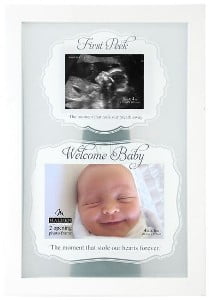4x6 Love At First Sight Baby Sonogram 2-Opening Frame with Metal Love Attachment 