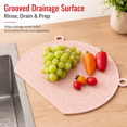 thumbnail image 4 of Food Grade TPU Double Sided Cutting Board, Scratch Resistant Non Slip Chopping Mat, Hanging Drip Dishwasher Safe Kitchen Prep Board for Meat, Vegetables, Fruits, 4 Soft Pastel Color Selections, 4 of 6