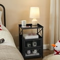 thumbnail image 5 of VECELO 3-Piece Queen Bedroom Sets with Wooden Headboard Bed Frame and 2 Black Nightstands, 5 of 8