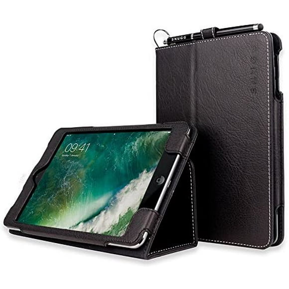 Snugg iPad Mini 1 (2012) / 2 (2013) / 3 (2014) Leather Case, Flip Stand Cover - Black