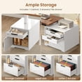 thumbnail image 4 of Farmhouse L Shaped Standing Desk with 4 Drawers and Storage Cabinet, Height Adjustable Computer Desk with Led Lights, Home Office Desk, 4 of 7