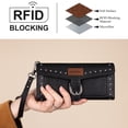 thumbnail image 3 of Wrangler Womens Wallet Western Wristlet for Women Rfid Wallet with Detachable Credit Card Holder, Western-Black, 3 of 7