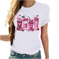 thumbnail image 2 of Fartey Breast Cancer Awareness Shirts for Women Inspirational Short Sleeve Tops Soft Comfy Crew Neck Tshirts Pink Ribbon Graphic Tees White 3XL, 2 of 4