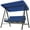 Blue, variant on Resenkos 3-Person Swing Chair, Adjustable Canopy, Easy-Clean Cushions, Outdoor Porch Garden Backyard Relaxation， Blue