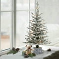 thumbnail image 2 of Puleo International 3' Pre-Lit Potted Flocked Arctic Fir Tree with 40 Warm White LED Lights, 2 of 4