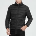 thumbnail image 1 of Chaqueta de invierno BLESIY acolchada de plumón para hombre con capucha L Negro, 1 of 8