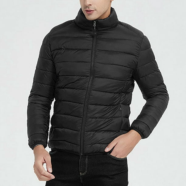 Chaqueta de invierno acolchada de algodón para hombre, chaqueta acolchada , ropa de abrigo para la nieve, chaqueta acolchada con capucha Negro