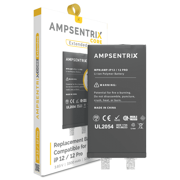 Replacement Replacement High Capacity Battery Core Compatible With iPhone 12 / 12 Pro (Spot Welding Required) (AmpSentrix Core Extended)