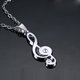 thumbnail image 5 of GOOHOCHY 2 piezas Set LOVEYOU Nota musical y Moon Link Chain Puzzle Colgante Collar Crystal Rhinestones Pareja Collar Valentines Jewelry Gift para amantes (Plata), 5 of 6