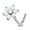 Clear, variant on Nose Stud Rings L-shape with Illuminating Stone Set Flower Top 20g