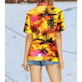 thumbnail image 2 of HAPPY BAY Women's Button Down Blouses Casual Beach Party Shirt Summer Blouse Short Sleeve Tropical Vacation Button up Hawaiian Shirts for Women S Palm Tree Island, Orange, 2 of 6