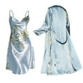 thumbnail image 3 of Lace Detail Nightgown Set Two Piece Thin Style Home Wear Mid Length Sleepwear, 3 of 9