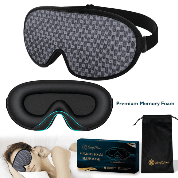 Máscara para dormir ComfiTime 3D 100 % opaca Color gris