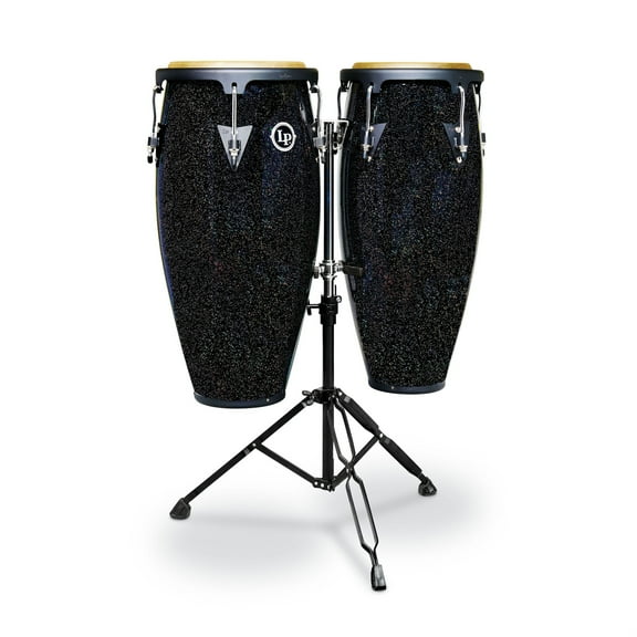 Latin Percussion Aspire 10 & 11 Santana Black Magic Conga Set w/ Double Stand